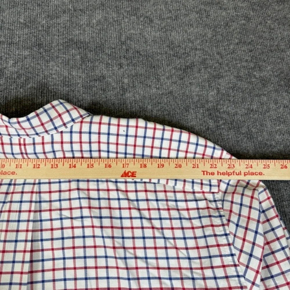 Polo Ralph Lauren Mens 2XLT Tall Red Navy Tattersall Check Cotton Button Down